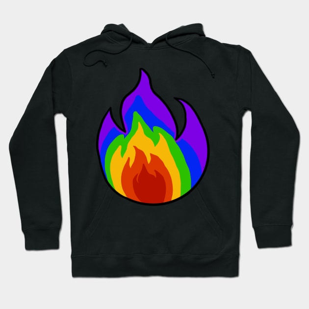 Rainbow Flame Hoodie by CalliesArt